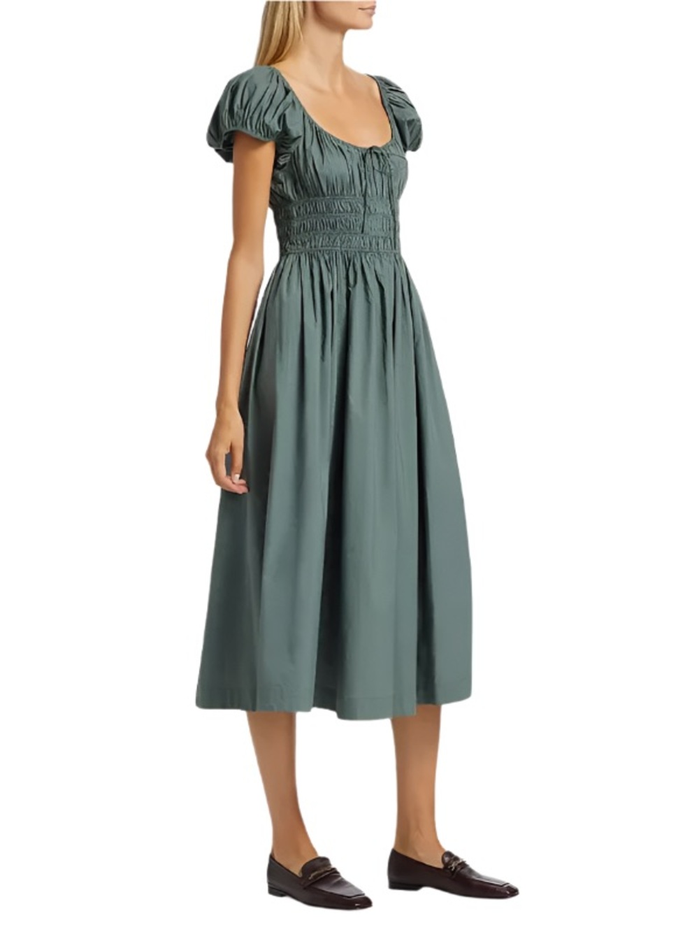 Doen Sage Green Quinn Midi Dress, XS